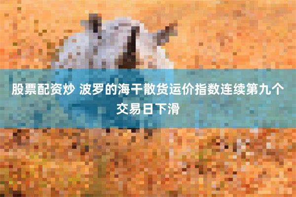 股票配资炒 波罗的海干散货运价指数连续第九个交易日下滑