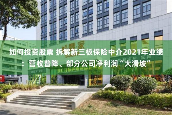 如何投资股票 拆解新三板保险中介2021年业绩：营收普降、部分公司净利润“大滑坡”