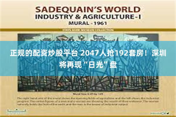 正规的配资炒股平台 2047人抢192套房！深圳将再现“日光”盘